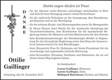 Traueranzeige Ottilie Gaillinger