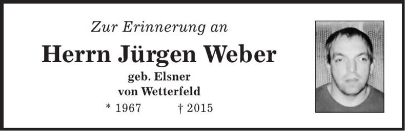 Traueranzeige Jürgen Weber