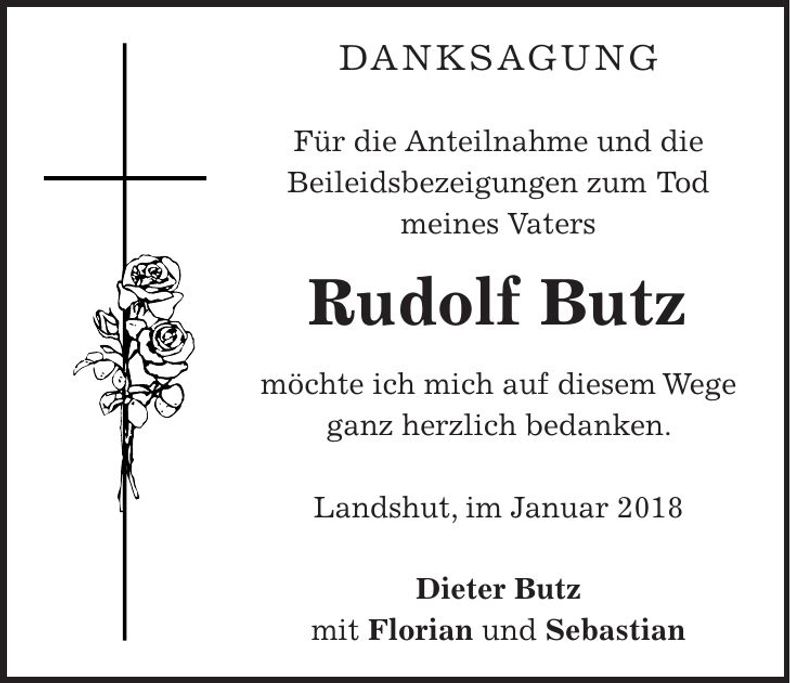 Traueranzeige Rudolf Butz