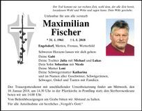 Traueranzeige Maximilian Fischer