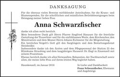 Traueranzeige Anna Schwarzfischer
