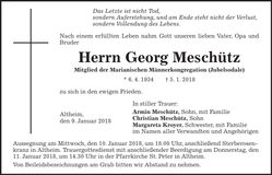 Traueranzeige Georg Meschütz