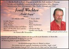Traueranzeige Josef Wachter
