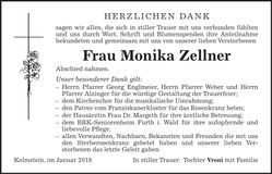 Traueranzeige Monika Zellner