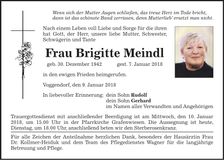 Traueranzeige Brigitte Meindl