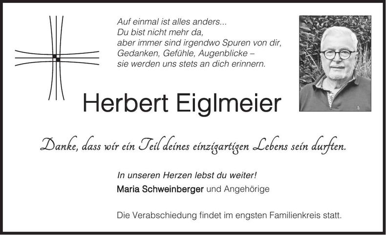 Traueranzeige Herbert Eiglmeier