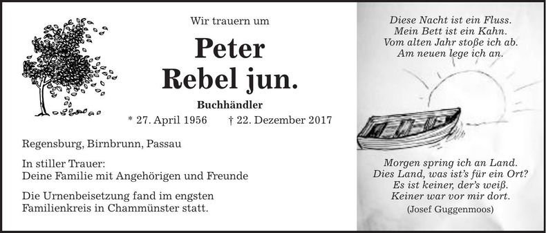 Traueranzeige Peter Rebel jun.