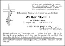 Traueranzeige Walter Marchl