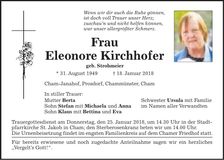 Traueranzeige Eleonore Kirchhofer