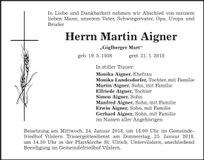 Traueranzeige Martin Aigner