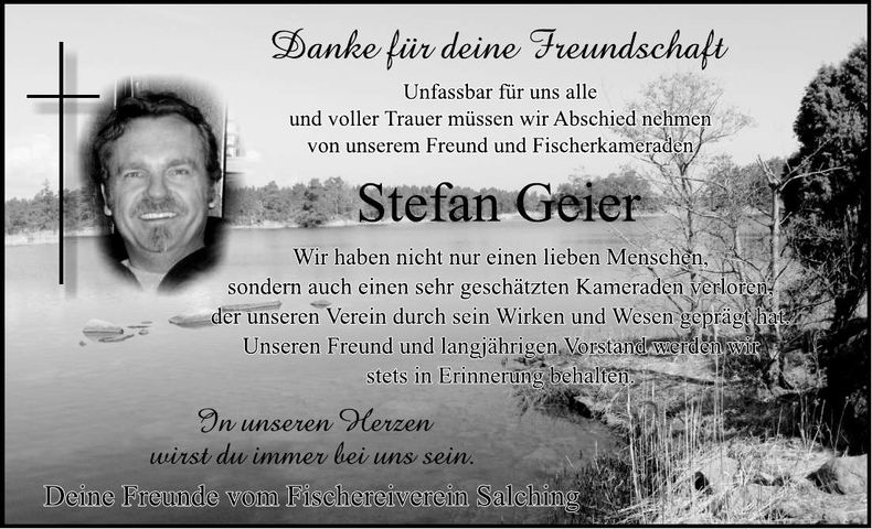 Traueranzeige Geier Stefan