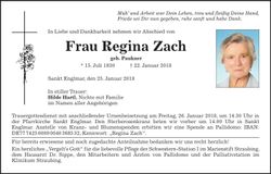 Traueranzeige Regina Zach
