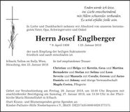 Traueranzeige Josef Englberger