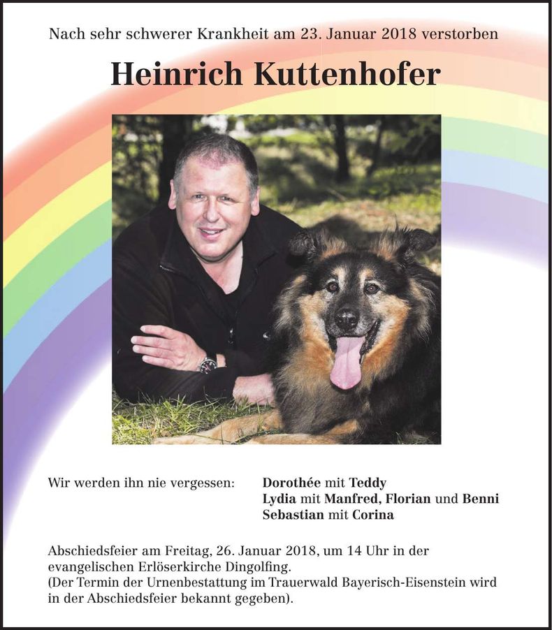 Traueranzeige Heinrich Kuttenhofer