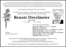 Traueranzeige Renate Drexlmeier