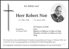 Traueranzeige Robert Noé