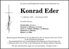Traueranzeige Konrad Eder