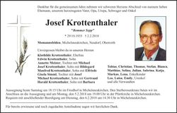Traueranzeige Josef Krottenthaler