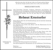 Traueranzeige Helmut Ernstorfer