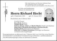 Traueranzeige Richard Hecht