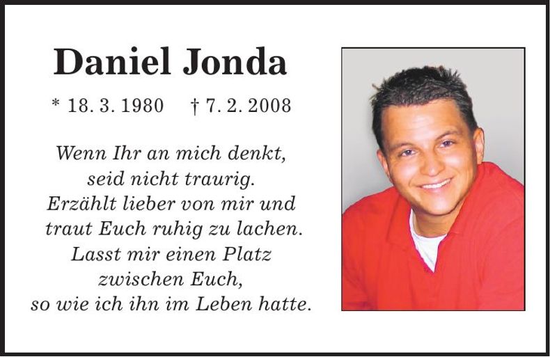 Traueranzeige Daniel Jonda