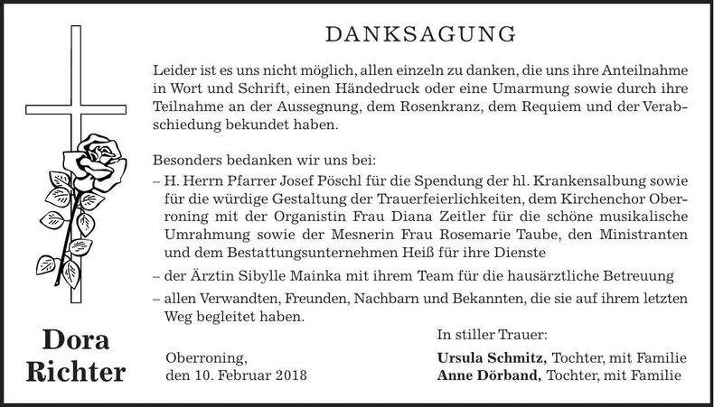 Traueranzeige Dora Richter