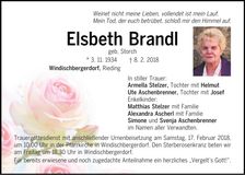 Traueranzeige Elsbeth Brandl