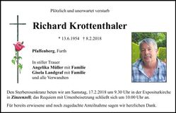 Traueranzeige Richard Krottenthaler