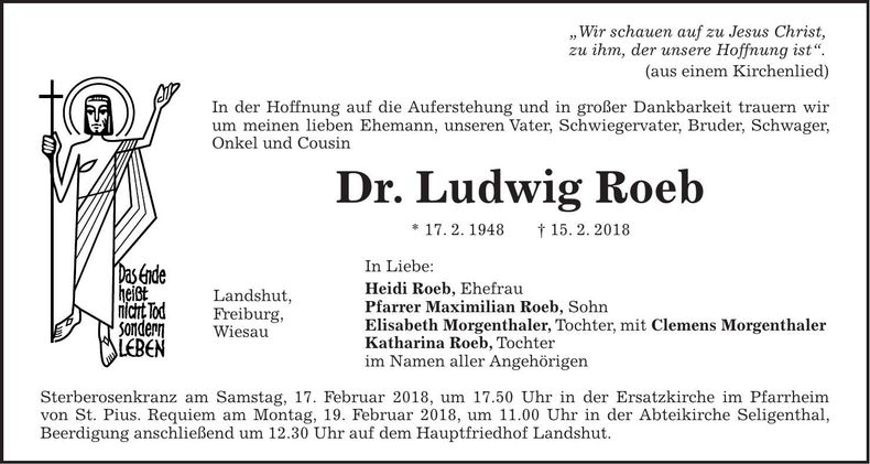 Traueranzeige Ludwig Roeb