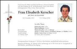 Traueranzeige Elisabeth Kerscher