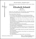 Traueranzeige Elisabeth Schmid