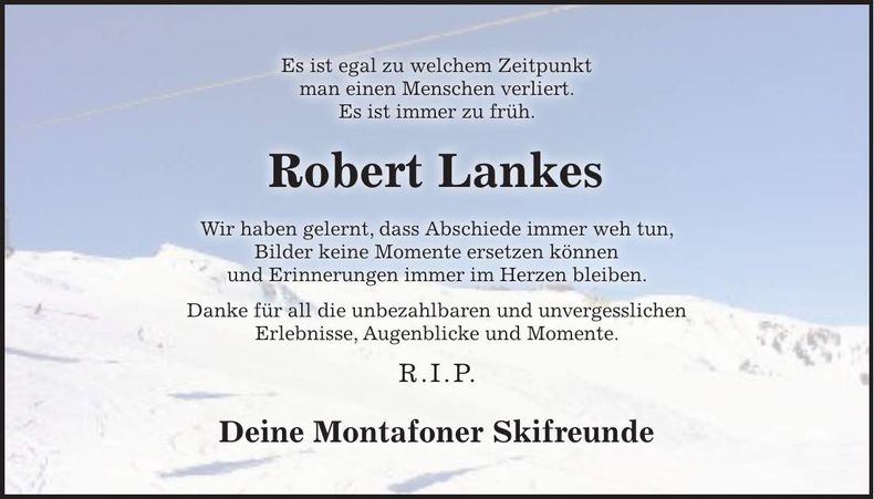 Traueranzeige Roman Lankes