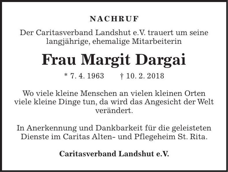 Traueranzeige Marigt Dargai