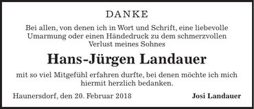 Traueranzeige Hans-Jürgen Landauer