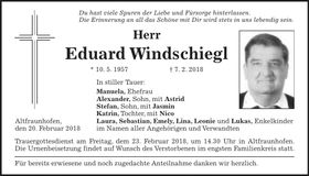 Traueranzeige Eduard Windschiegl