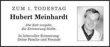 Traueranzeige Hubert Meinhardt