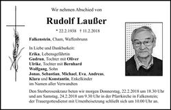 Traueranzeige Rudolf Laußer