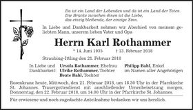 Traueranzeige Karl Rothammer