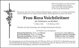 Traueranzeige Rosa Voichtleitner