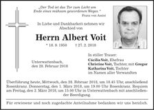 Traueranzeige Albert Voit
