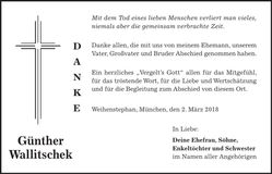 Traueranzeige Günther Wallitschek