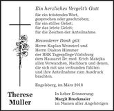 Traueranzeige Therese Müller