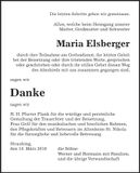Traueranzeige Maria Elsberger