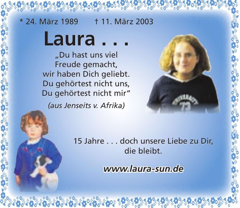 Traueranzeige Laura Audinger