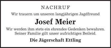 Traueranzeige Josef Meier