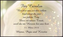 Traueranzeige Carolin Nachreiner