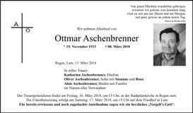 Traueranzeige Ottmar Aschenbrenner
