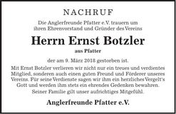 Traueranzeige Ernst Botzler