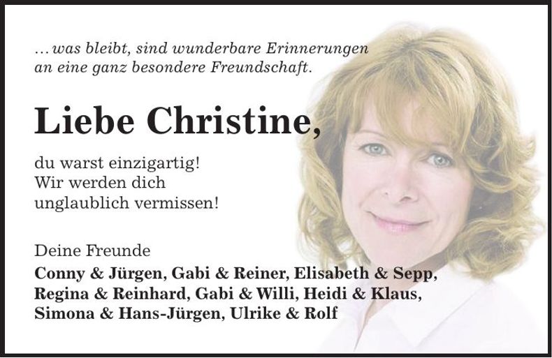 Traueranzeige Christine 