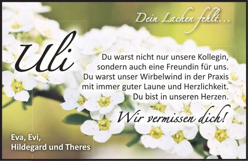 Traueranzeige Uli Pleintinger
